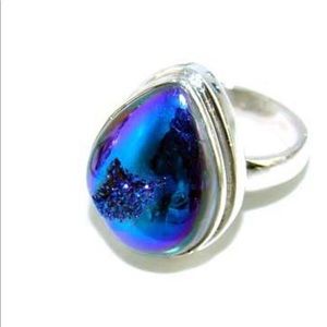 Rainbow Druzy Ring